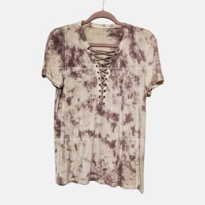 Soft & Sexy Purple tie dye tee shirt. Cute tie up front.